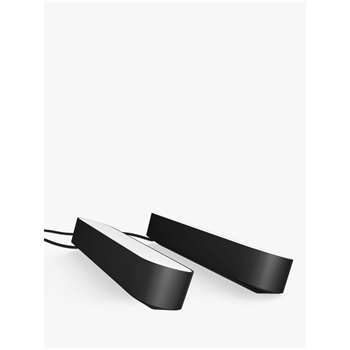 Philips Hue White and Colour Ambiance Play Wireless Lighting Adjustable Colour Changing Light Bar, Pack of 2, Black (H3.6 x W4.4 x D25.33cm)