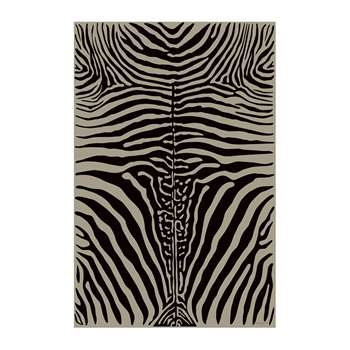 PODEVACHE - Zebra Rectangular Vinyl Floor Mat - Beige (H150 x W99cm)