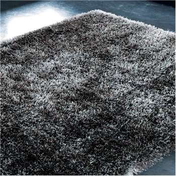 POLAIRE charcoal grey long pile rug (140 x 200cm)