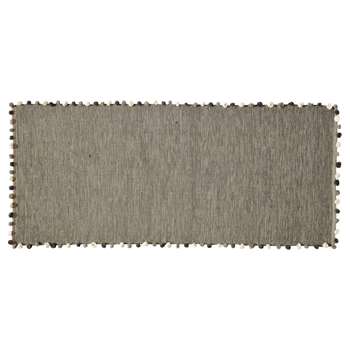 POMPON cotton rug in grey (H80 x W200cm)