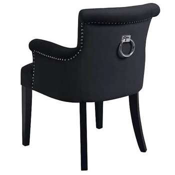 Positano Carver Chair with Back Ring - Black Velvet (86 x 60cm)