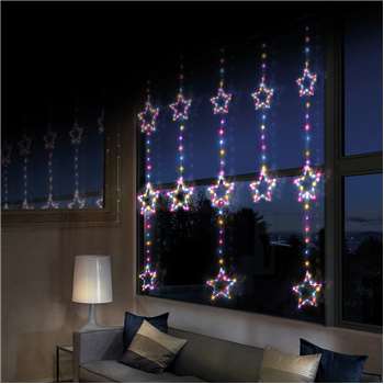 Premier 312 LED Star Pin Wire Curtain Christmas Light (H130 x W120 x D0.5cm)