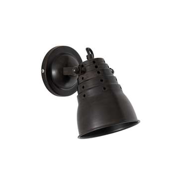 Récup - Black Metal Wall Light (H19 x W13 x D23cm)