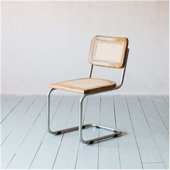 Recycled Teak and Chrome Chair (H84 x W46.5 x D58cm)