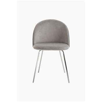 Roanna Dining Chair - Dove Grey - Silver Base (H78 x W53 x D51cm)