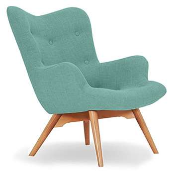 Sloane & Sons - Wingback Angel Lounge Armchair, Duck Egg (H88 x W71 x D85cm)