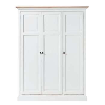 ST SULPICE Mango wood closet in White (H210 x W160 x D50cm)