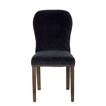 Stafford Velvet Dining Chair - Charcoal (H92 x W45 x D59cm)