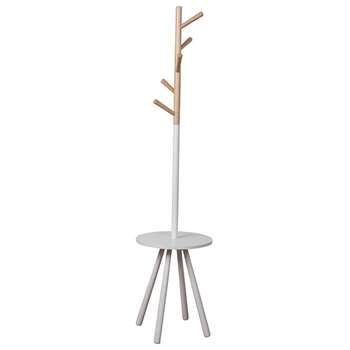 Zuiver Table Tree Scandinavian Coat Stand in White & Natural (H169 x W40 x D40cm)
