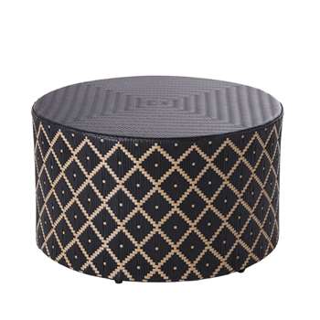 TANANARIVE Dual-Tone Resin Cylindrical Garden Coffee Table (H40 x W70 x D70cm)