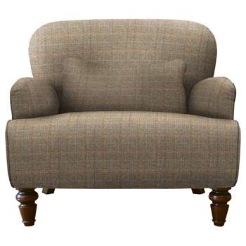 Tetrad Lewis Armchair, Mahogany Leg, Bracken Herringbone (H77 x W86 x D95cm)