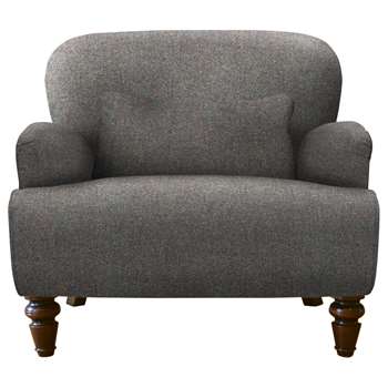 Tetrad Lewis Armchair, Mahogany Leg, Skye Overcast Speckle (H77 x W86 x D95cm)