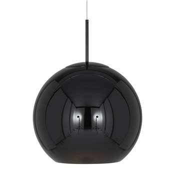 Tom Dixon - Copper Black Round Pendant Light (H40 x W45 x D45cm)