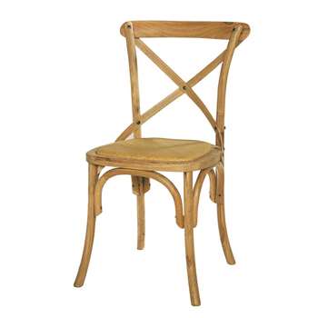 TRADITION Rattan and solid oak chair (88 x 51cm)