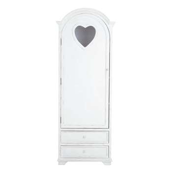 VALENTINE Bonnetiere Wardrobe in White (H200 x W74 x D45cm)