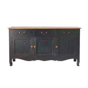 VERSAILLES Black Mango 3-Door Sideboard (H85 x W160 x D50cm)