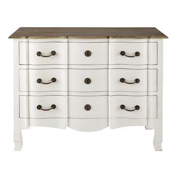 VERSAILLES White Mango Wood Chest of Drawers (85 x 110cm)