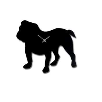 Wagging Tail Dog Clock in British Bulldog 34 x 46cm
