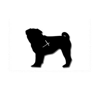 Wagging Tail Dog Clock in Pug (H34 x W46cm)