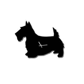 Wagging Tail Dog Clock in Scottie 34 x 46cm