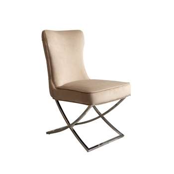 Wexler Dining Chair Taupe - Silver Base (H94 x W54 x D85cm)