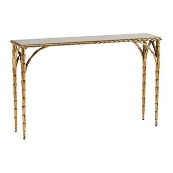 William Yeoward - Bastian Console Table - Bronze with Matt Gilding & Mirrored Top (H81 x W132 x D33cm)