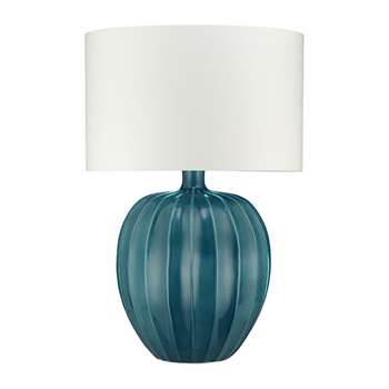 William Yeoward - Kristiana Ceramic Table Lamp Base - Peacock (H42 x W33 x D33cm)
