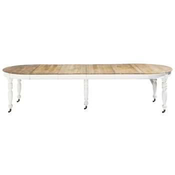 PROVENCE Wooden extending dining table on castors (76 x 125-325cm)