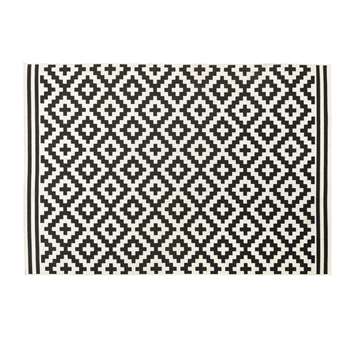 ZARIA White Outdoor Rug with Black Graphic Print (H160 x W230cm)
